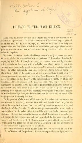 John Stuart Mill: A system of logic, ratiocinative and inductive (1874, Harper & brothers)