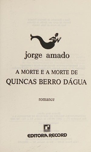 Jorge Amado: A morte e a morte de Quincas Berro Dágua (Paperback, Portuguese language, 1990, Editora Record)