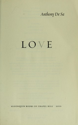 Anthony De Sa: Barnacle love (2010, Algonquin Books of Chapel Hill)