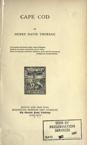 Henry David Thoreau: A week on the Concord and Merrimack rivers. (1867, Houghton, Mifflin)