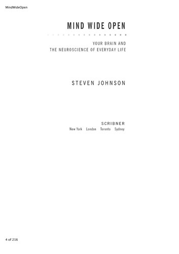 Steven Johnson: Mind wide open (2005, Scribner)