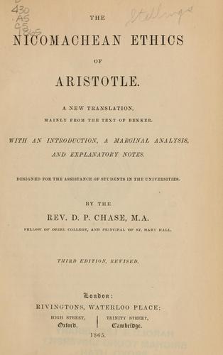 Αριστοτέλης: The Nicomachean ethics of Aristotle. (1865, Rivingtons)