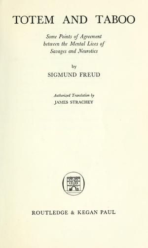 Sigmund Freud: Totem and taboo (1950, Routledge & Paul)