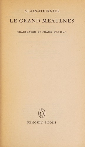 Alain-Fournier: Le Grand Meaulnes (1970, Penguin)