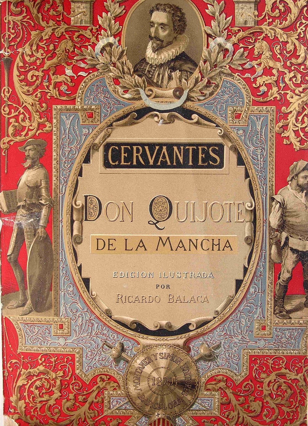 Miguel de Cervantes Saavedra, Nicolás Díaz de Benjumea: El ingenioso hidalgo Don Quijote de la Mancha (Spanish language, 1880, Editorial Montaner y Simón)