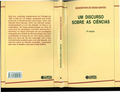 Boaventura de Sousa Santos: Discurso Sobre as Ciências, Um (Paperback, 2004, Cortez)