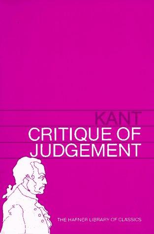 Immanuel Kant: Critique of Judgement (Hafner Library of Classics) (1970, Free Press)