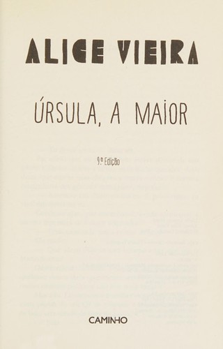 Alice Vieira: Ursula, a maior (Portuguese language, 1989, Edinter)