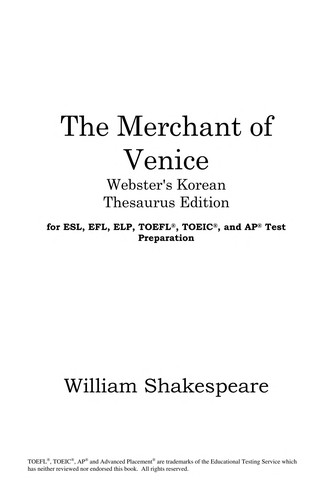 William Shakespeare: The merchant of Venice (2005, ICON Classics)