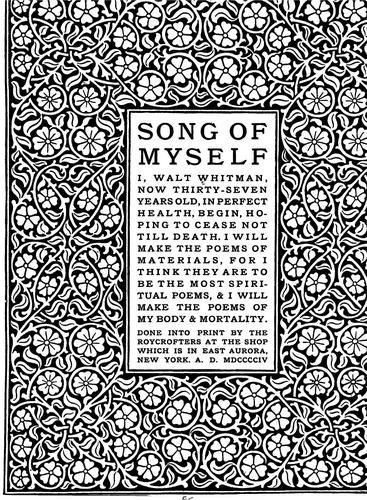 Walt Whitman: Song of myself ... (1904, Done into print by the Roycrofters)