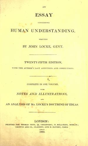 John Locke: An essay concerning human understanding (1825, Tegg)