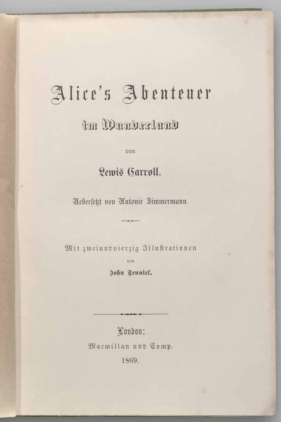 Lewis Carroll: Alice’s Abenteuer im Wunderland (German language, 1869)