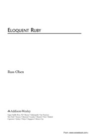 Russ Olsen: Eloquent Ruby (2011, Addison-Wesley)