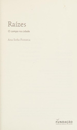 Ana Sofia Fonseca: Raízes (Portuguese language, 2016, Fundação Francisco Manuel dos Santos)
