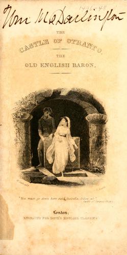 Horace Walpole: The Castle of Otranto (1800, J.F. Dove)