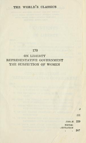 John Stuart Mill: On liberty (1912, Oxford University Press)