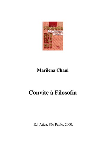 Marilena de Souza Chaui: Convite à filosofia (Portuguese language, 1995, Ed. Ática)