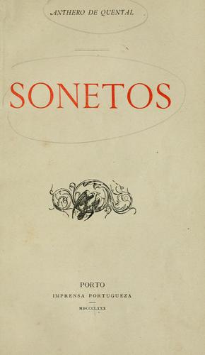 Antero de Quental: Sonetos (Portuguese language, 1880, Impr. Portugueza)