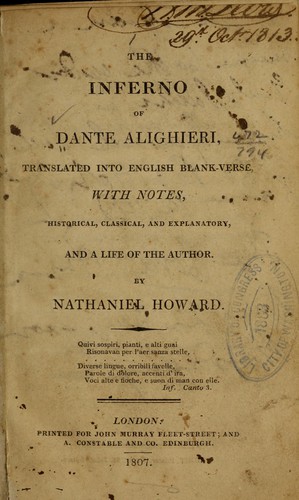 Dante Alighieri, Dante Alighieri: The Inferno of Dante Alighieri (1807, J. Murray; [etc., etc.])