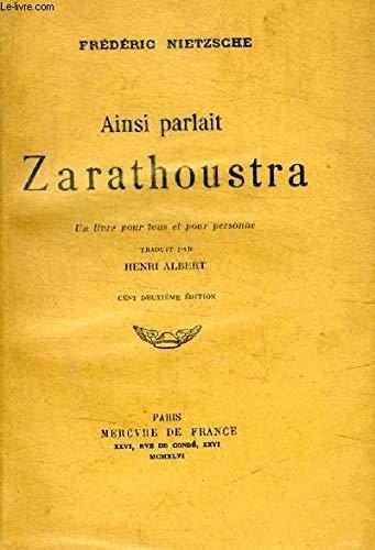 Friedrich Nietzsche: Ainsi parlait Zarathoustra (French language, 1992)