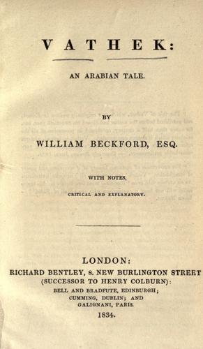 William Beckford: Vathek (1834, R. Bentley, Bell and Bradfute)