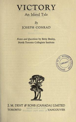 Joseph Conrad: Victory. (1921, Doubleday, Doran)