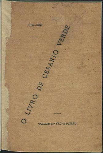 Cesário Verde: O livro de Cesário Verde: 1873-1886 (Portuguese language, 1887, Typographia Elzeviriana)