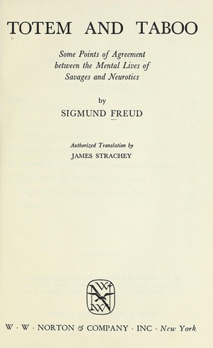 Sigmund Freud: Totem and taboo (1952, Norton)