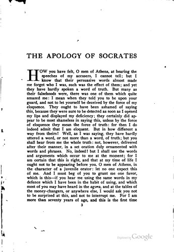 Plato: The Apology, Phaedo, and Crito of Plato (1909, Collier)