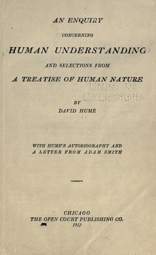 David Hume: An enquiry concerning human understanding (1912, Open Court Pub. Co.)